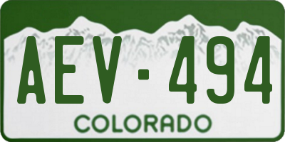 CO license plate AEV494