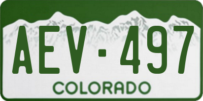 CO license plate AEV497