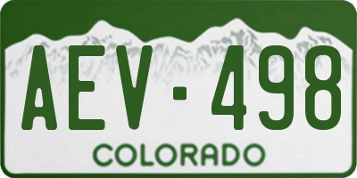 CO license plate AEV498