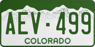 CO license plate AEV499