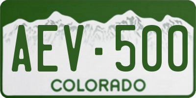 CO license plate AEV500