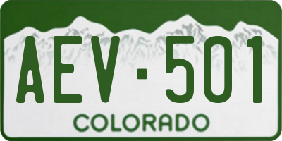 CO license plate AEV501