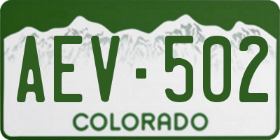 CO license plate AEV502