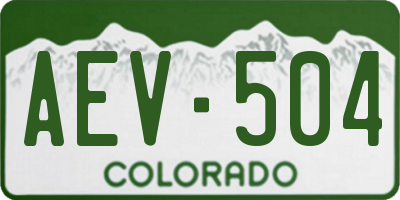 CO license plate AEV504