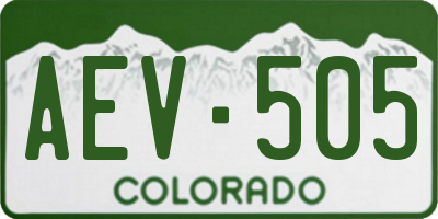 CO license plate AEV505