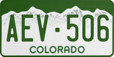 CO license plate AEV506