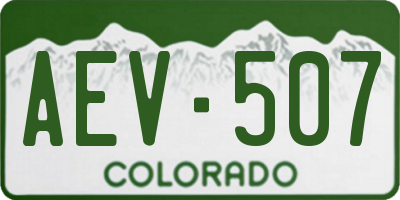 CO license plate AEV507