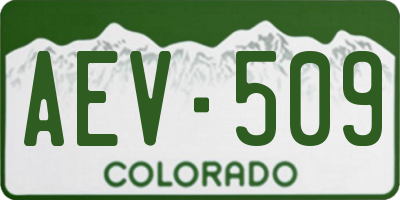 CO license plate AEV509