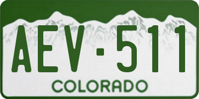 CO license plate AEV511