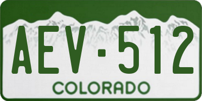 CO license plate AEV512