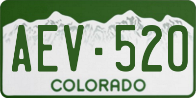 CO license plate AEV520