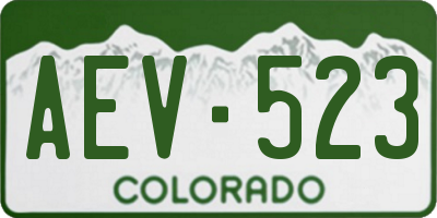 CO license plate AEV523