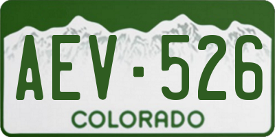 CO license plate AEV526