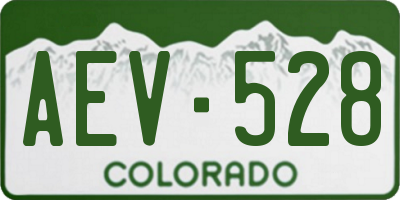CO license plate AEV528