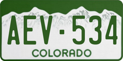 CO license plate AEV534