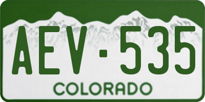 CO license plate AEV535