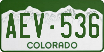 CO license plate AEV536