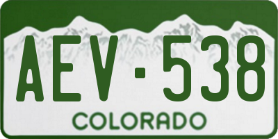 CO license plate AEV538