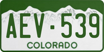 CO license plate AEV539