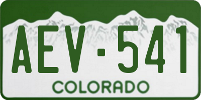 CO license plate AEV541