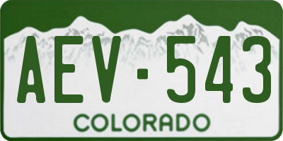 CO license plate AEV543