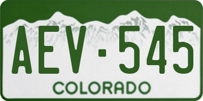 CO license plate AEV545