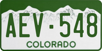 CO license plate AEV548
