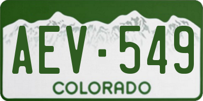 CO license plate AEV549