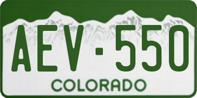 CO license plate AEV550