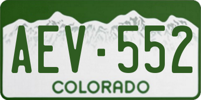 CO license plate AEV552