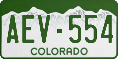 CO license plate AEV554