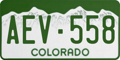 CO license plate AEV558