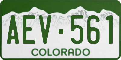 CO license plate AEV561