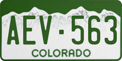 CO license plate AEV563