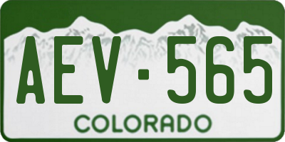 CO license plate AEV565