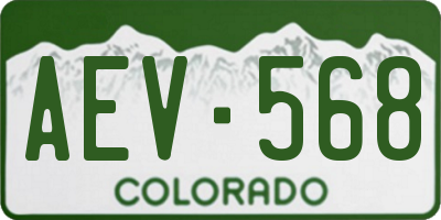 CO license plate AEV568
