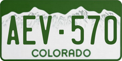CO license plate AEV570