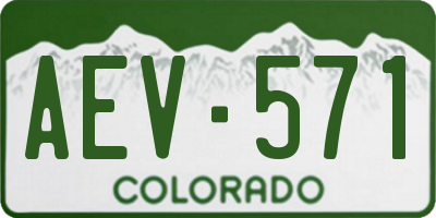 CO license plate AEV571