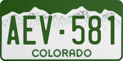 CO license plate AEV581