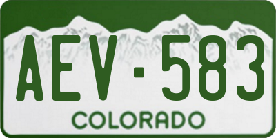 CO license plate AEV583