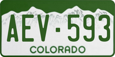 CO license plate AEV593