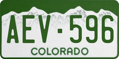 CO license plate AEV596