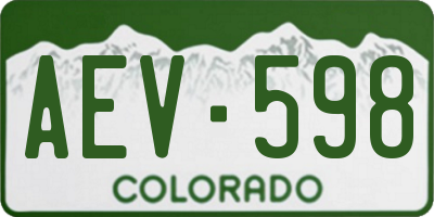CO license plate AEV598