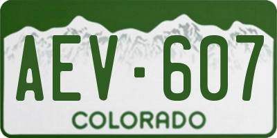 CO license plate AEV607