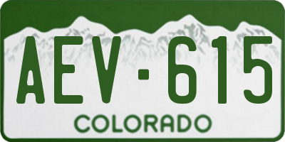 CO license plate AEV615