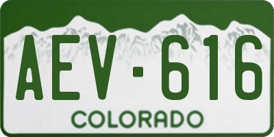 CO license plate AEV616