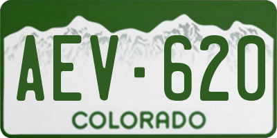 CO license plate AEV620