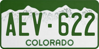 CO license plate AEV622