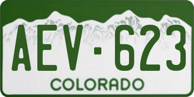 CO license plate AEV623