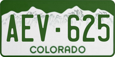 CO license plate AEV625